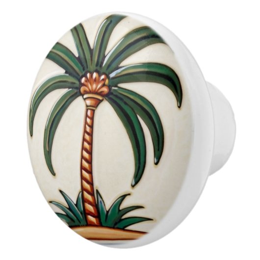 Palm Tree woestijn eiland tropisch strand huis dec Keramische Knop (Rechts)