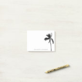 Palm Tree Zwart & Wit Gepersonaliseerde minimalist Post-it® Notes (Op bureau)
