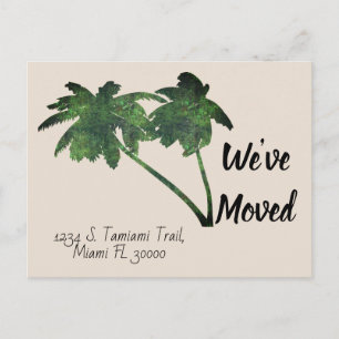 Palm Trees Aangepaste Nieuwe Huis Verhuisaankondig Briefkaart