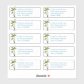 Palm Trees Adresse individuelle Étiquettes de mess (Feuille)