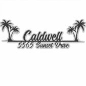 Palm Trees Adresse personnalisée Sticker boîte aux (Devant)