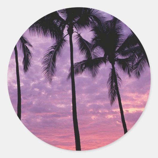 Palm Trees against Sky Ronde Sticker (Voorkant)