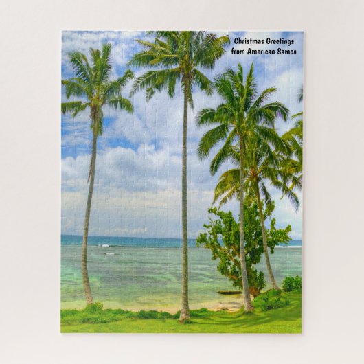 Palm Trees American Samoa.kerstcadeautjes Legpuzzel (Verticaal)