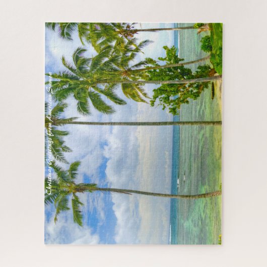 Palm Trees American Samoa.kerstcadeautjes Legpuzzel (Verticaal)
