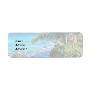 Palm Trees and Beach St. Thomas VI Save the Date Etiket