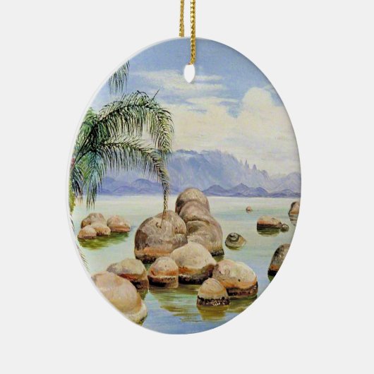 Palm Trees and Boulders, Bay of Rio, Keramisch Ornament (Rechts)