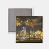 Palm Trees and CBD at Night, Sydney, New South Magneet (Voorkant / Achterkant)