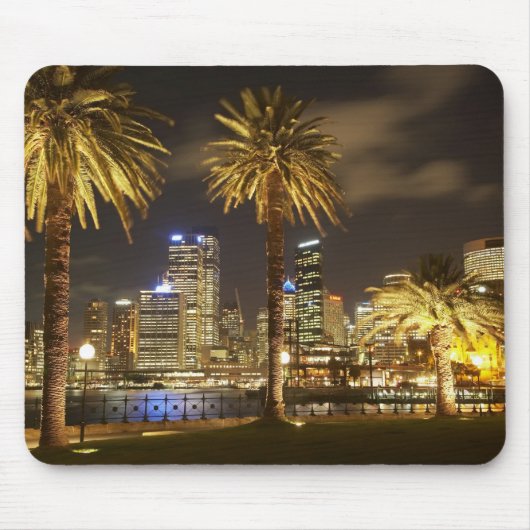 Palm Trees and CBD at Night, Sydney, New South Muismat (Voorkant)
