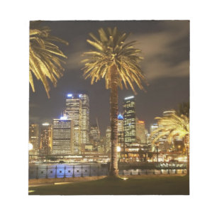 Palm Trees and CBD at Night, Sydney, New South Notitieblok