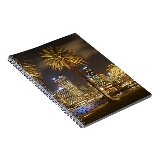 Palm Trees and CBD at Night, Sydney, New South Notitieboek (Rechterzijde)