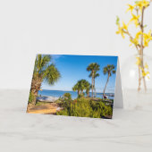 Palm Trees Bayside Matin Carte de voeux (Fleur jaune)