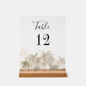 Palm Trees Beach Aangepaste Trouwtafel Nummer Acryl Bord (Voorkant)