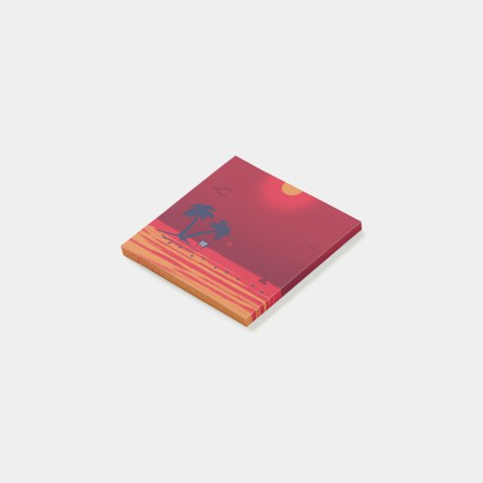 Palm Trees Beach Blazing Sunset Post-it® Notes (Schuin)