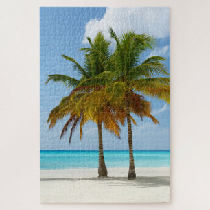 Palm Trees Beach Blue Zee Sky Sunny Day Legpuzzel