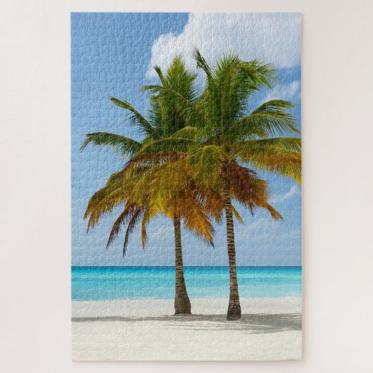 Palm Trees Beach Blue Zee Sky Sunny Day Legpuzzel (Verticaal)