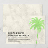 Palm Trees Beach Bridal Showvous Invitations (Devant / Derrière)