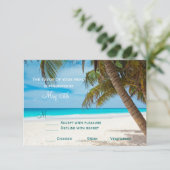 Palm Trees Beach Destination Wedding Cartes RSVP (Debout devant)