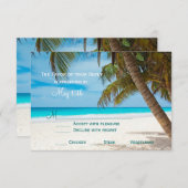Palm Trees Beach Destination Wedding Cartes RSVP (Devant / Derrière)