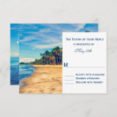 Palm Trees Beach Destination Wedding Cartes RSVP (Devant / Derrière)