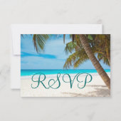 Palm Trees Beach Destination Wedding Cartes RSVP (Dos)