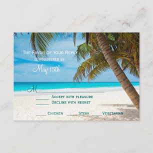 Palm Trees Beach Destination Wedding RSVP-kaarten RSVP Kaartje