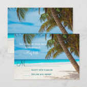 Palm Trees Beach Destination Wedding RSVP-kaarten RSVP Kaartje (Voorkant / Achterkant)