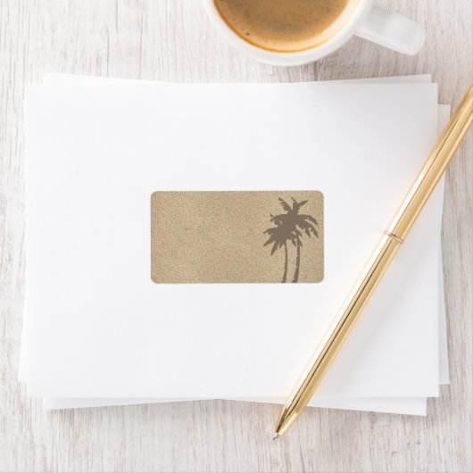 Palm Trees & Beach Sand Address Label (Insitu)