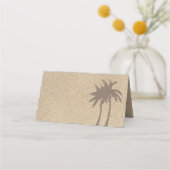 Palm Trees & Beach Sand Gevouwen Plaats Kaarten (Voorkant)