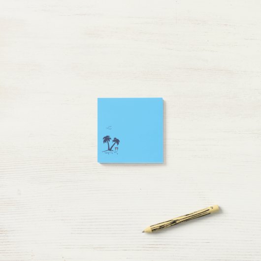Palm Trees Beach Sky Blue Post-it® Notes (Op bureau)