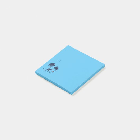 Palm Trees Beach Sky Blue Post-it® Notes (Schuin)