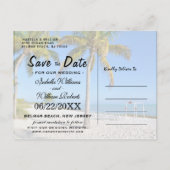 Palm Trees Beach Summer Save the Date Aankondigingskaart (Achterkant)