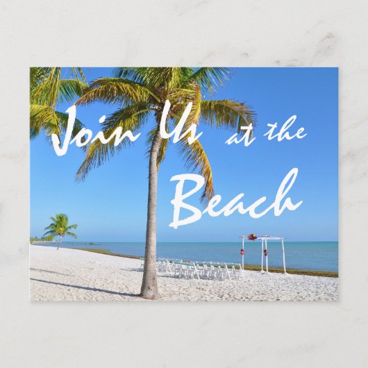 Palm Trees Beach Summer Save the Date Aankondigingskaart (Voorkant)