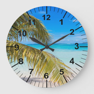 Palm Trees Beach Theme Wall Clock Grote Klok
