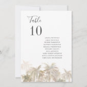 Palm Trees Beach Trouwtafel Nummers Kaart (Achterkant)