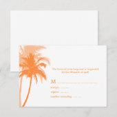 Palm Trees Beach Wedding Cartes de Réponse (Devant / Derrière)