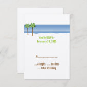Palm Trees Beach Wedding Cartes RSVP (Devant / Derrière)