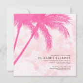 Palm Trees Beach Wedding Invitations (Devant)