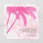 Palm Trees Beach Wedding Invitations Kaart (Voorkant / Achterkant)