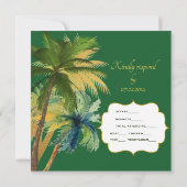 Palm Trees Beach Wedding RSVP Card (Achterkant)