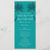 Palm Trees Blauwgroen Blue Beach Wedding Programs Programma (Voorkant)