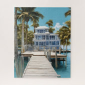 Palm Trees Boot Dock Puzzel (Verticaal)
