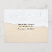 Palm Trees Bright Aqua Warm Kerstmis Briefkaart (Achterkant)