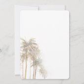 Palm Trees Coastal Destination Wedding Kaart (Achterkant)