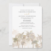 Palm Trees Coastal Destination Wedding Kaart (Voorkant)