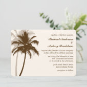 Palm Trees Destination Wedding Kaart (Staand voorkant)