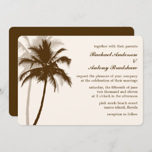 Palm Trees Destination Wedding Kaart