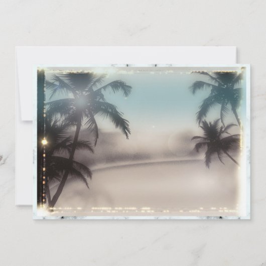 Palm Trees Elegant Tropical Beach Kaart (Achterkant)