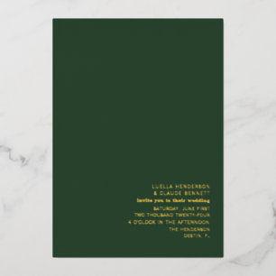 Palm Trees Emerald Wedding Folie Uitnodiging