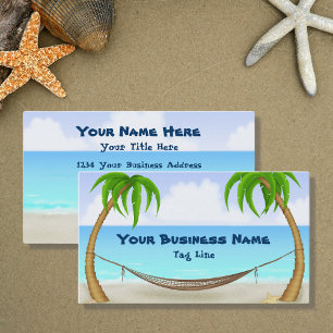 Palm Trees en Hammock Tropical Beach Visitekaartje