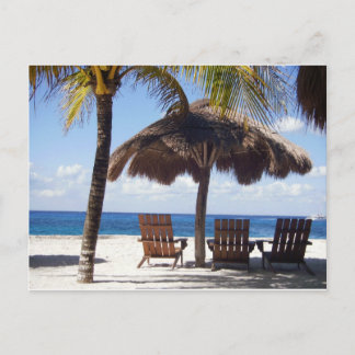 Palm Trees en stoelen Mexico Beach Briefkaart